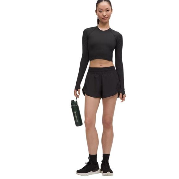 Lululemon Women’s Track That High-Rise Lined Short 3" Black Leopard Size 6 - Picture 9 of 9